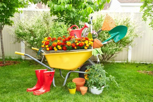 Local gardening services in Hillingdon showing hedge trimming and plant care
